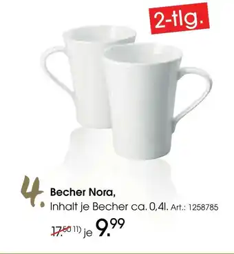 Zurbrüggen Hutschenreuther becher nora Angebot