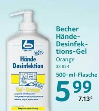 Selgros Becher Hände Desinfektions Gel 500ml Angebot