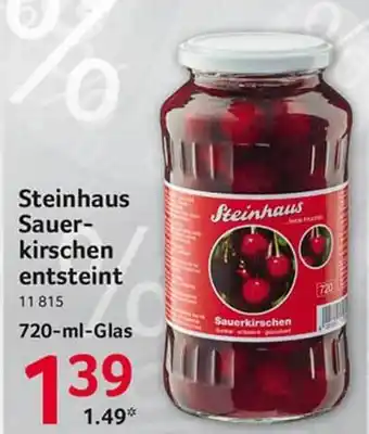 Selgros Steinhaus Sauerkirschen Entsteint 720ml Angebot