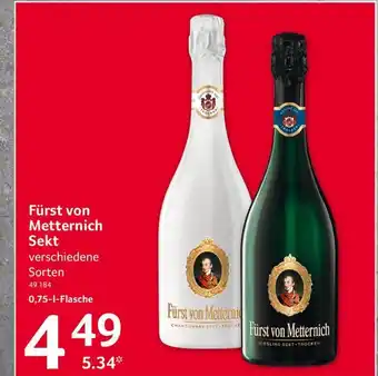 Selgros Fürst Von Metternich Sekt 0,75L Angebot