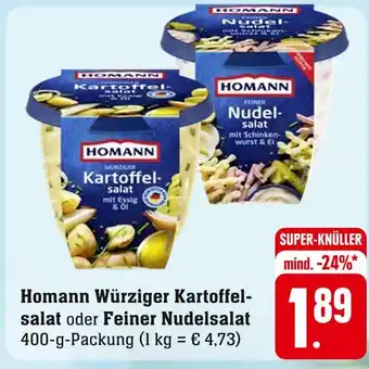 Edeka Homann würziger kartoffelsalat oder feiner nudelsalat Angebot