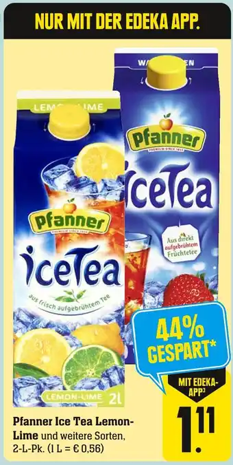 Edeka Pfanner ice tea lemon-lime Angebot