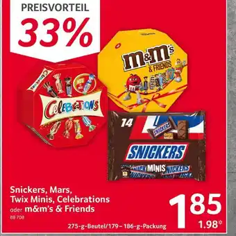 Selgros Snickers, Mars, Twix Minis, Celebrations Oder M&m's & Friends Angebot