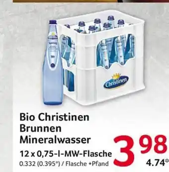 Selgros Bio Christinen Brunnen Mineralwasser 12x0,75L Angebot