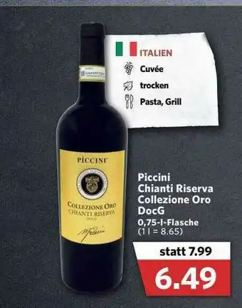 Combi Piccini Chianti Riserva Collezione Oro DocG Angebot