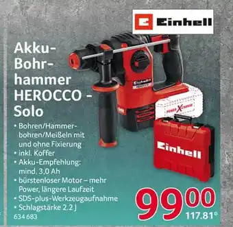 Selgros Einhell Akku Bohrhammer Herocco Solo Angebot