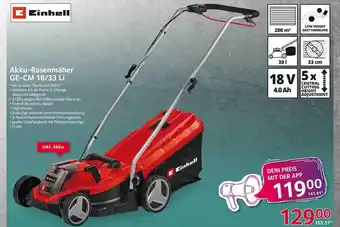 Selgros Einhell Akku Rasenmäher Ge-cm 18.33 Li Angebot