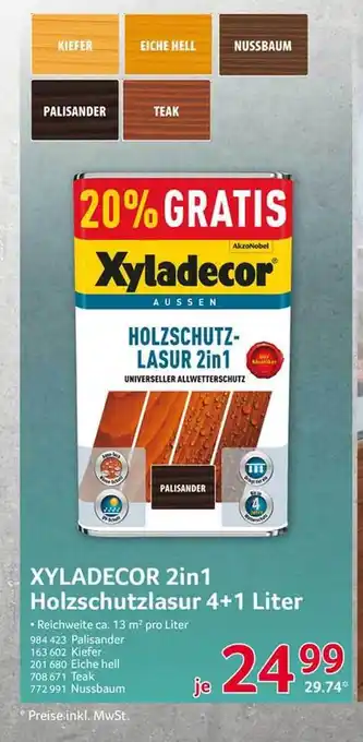 Selgros Xyladecor 2in1 Holzschutzlasur 4+1 Liter Angebot