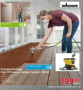 Selgros Wagner Farbsprühanlage High Efficiency Airless Control 150 M Angebot