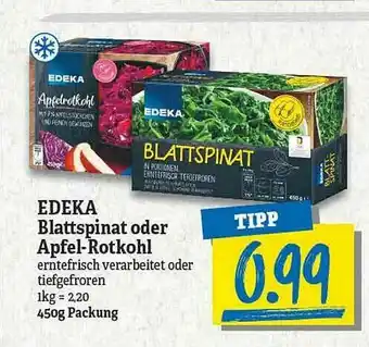 NP Discount Edeka Blattspinat Oder Apfel-rotkohl Angebot