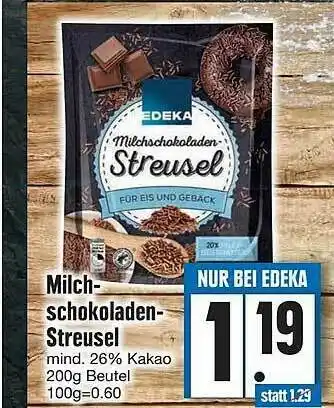 Edeka Milch Schokoladen Streusel Angebot