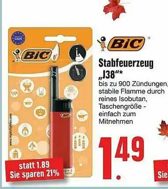 Edeka Bic Stabfeuerzeug J38 Angebot