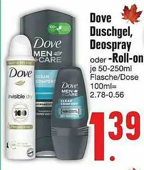 Edeka Dove Duschgel, Deospray Oder -roll-on Angebot