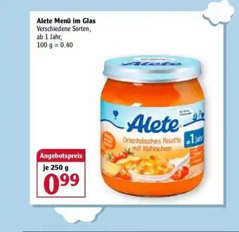 Globus Alete Menü im Glas Angebot