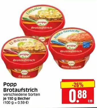 Edeka Herkules Popp Brotaufstrich 150g Becher Angebot