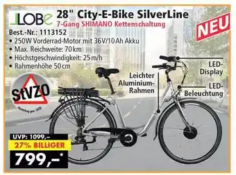 Norma24 Jlobe 28" City E-Bike SilverLine Angebot