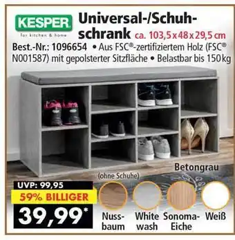 Norma24 Kesper Universal- Schuhschrank Angebot