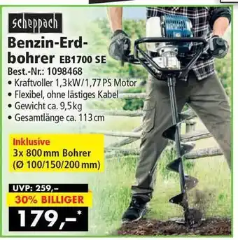 Norma24 Scheppach Benzin Erdbohrer Eb1700se Angebot