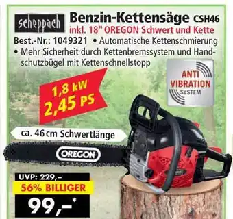 Norma24 Scheppach Benzin Kettensäge CSH46 Angebot