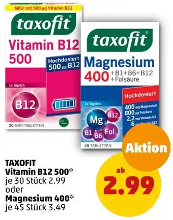 PENNY Taxofit vitamin b12 oder magnesium Angebot
