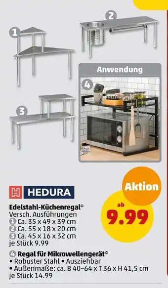PENNY Hedura edelstahl-küchenregal oder regal für mikrowellengerät Angebot