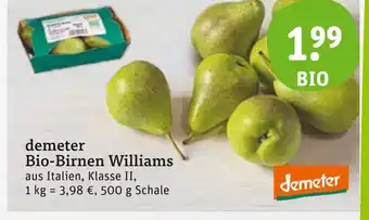 tegut Demeter bio-birnen williams Angebot