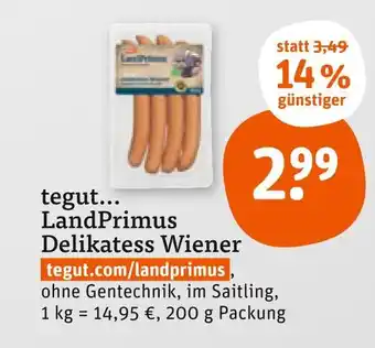 tegut Landprimus delikatess wiener Angebot
