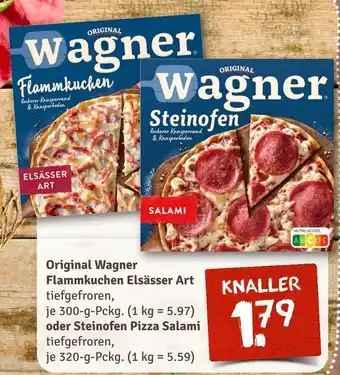 nahkauf Original wagner flammkuchen elsässer art oder steinofen pizza salami Angebot