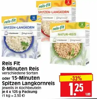 Edeka Herkules Reis Fit 8 Minuten Reis oder 15 Minuten Spitzen Langkornreis 4x125g Angebot