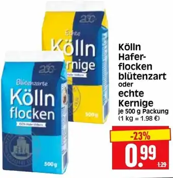 Edeka Herkules Kölln Haferflocken Blütenzart oder Echte Kernige 500g Angebot