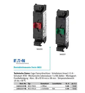 Conrad Eaton Kontaktelemente Serie M22 Angebot