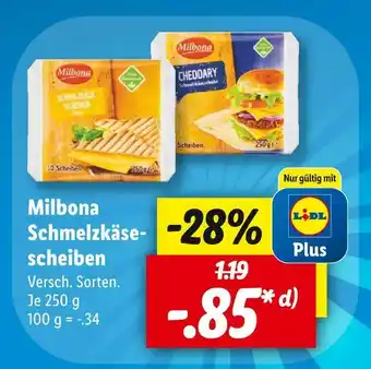 Lidl Milbona schmelzkäsescheiben Angebot