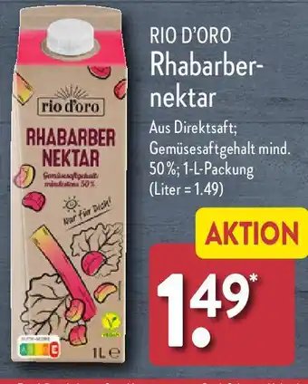 Aldi Nord RIO D'ORO Rhabarber- nektar Angebot