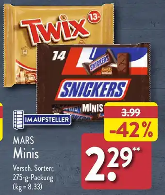 Aldi Nord MARS Minis Angebot