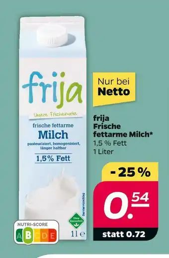 NETTO Frija frische fettarme milch Angebot