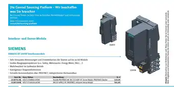 Conrad Siemens Simatic Et 200sp Interfacemodule Angebot