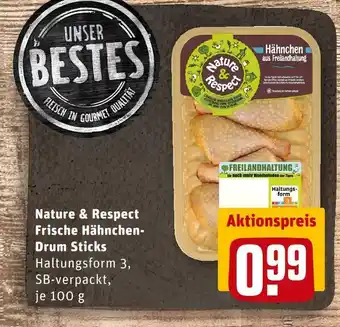 REWE Nature & respect frische hähnchen-drum sticks Angebot