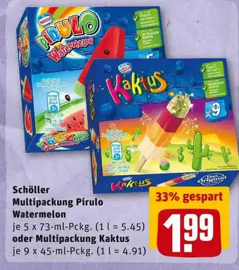 REWE Schöller multipackung pirulo watermelon oder multipackung kaktus Angebot