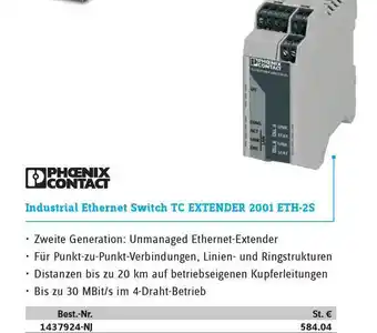 Conrad Phoenix Contact Industrial Ethernet Switch Tc Extender 2001 Eth-2s Angebot