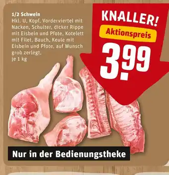 REWE 1/2 schwein Angebot