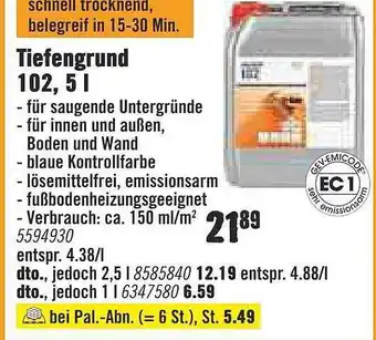 Hornbach Tiefengrund 102, 5L Angebot