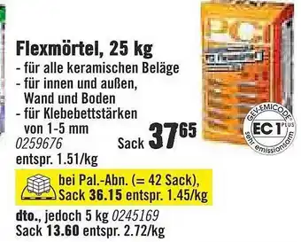 Hornbach Flexmörtel, 25 Kg Angebot