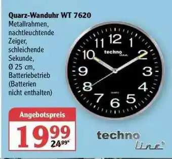 Globus Quarz-Wanduhr WT7620 Angebot