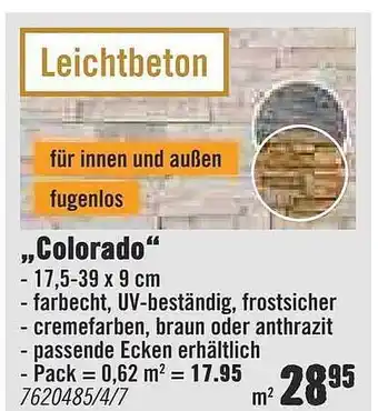 Hornbach Leichtbeton Fugenlos „Colorado” Angebot