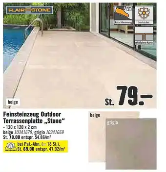 Hornbach Flair Stone Feinsteinzeug Outdoor Terrassenplatte „stone” Angebot