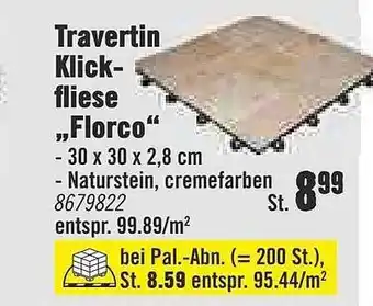 Hornbach Travertin Klickfliese „Florco” Angebot