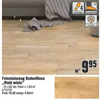 Hornbach Feinsteinzeug Bodenfliese „Wald Miele” Angebot