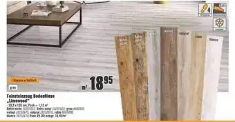 Hornbach Feinsteinzeug Bodenfliese „Limewood” Angebot