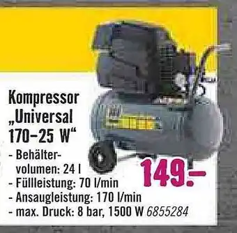 Hornbach Kompressor„Universal 170-25 W” Angebot