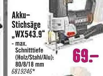 Hornbach Akku Stichsäge „WX543.9” Angebot